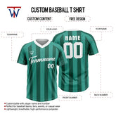 Custom Green Stripe Throwback Baseball Jersey